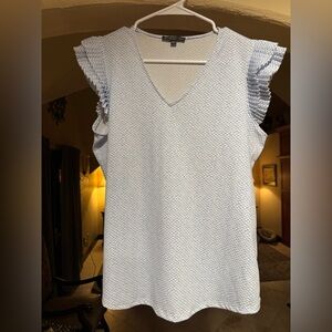 Adrianna Papell White Textured Blouse